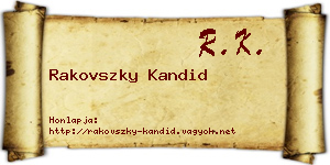Rakovszky Kandid névjegykártya